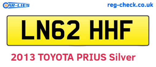 LN62HHF are the vehicle registration plates.