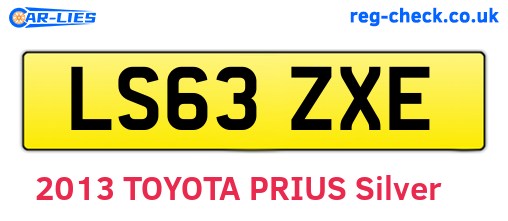LS63ZXE are the vehicle registration plates.