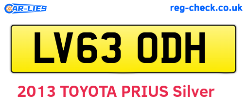 LV63ODH are the vehicle registration plates.