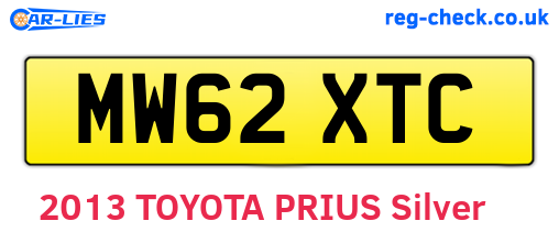 MW62XTC are the vehicle registration plates.