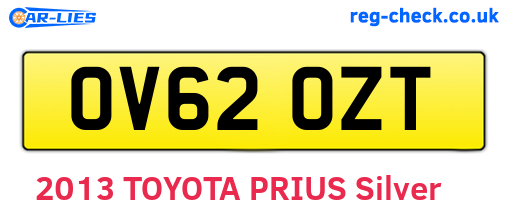 OV62OZT are the vehicle registration plates.