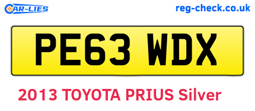 PE63WDX are the vehicle registration plates.