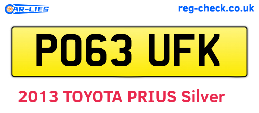 PO63UFK are the vehicle registration plates.