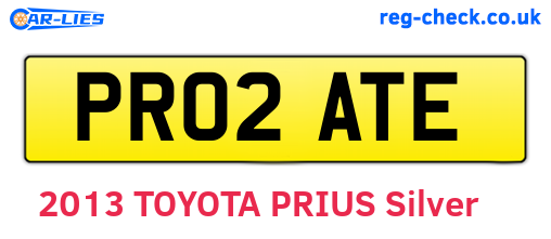 PR02ATE are the vehicle registration plates.