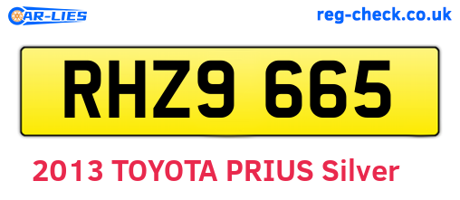RHZ9665 are the vehicle registration plates.