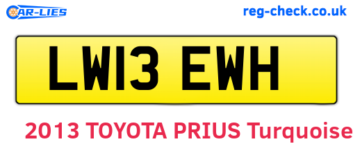 LW13EWH are the vehicle registration plates.