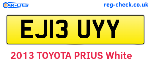 EJ13UYY are the vehicle registration plates.