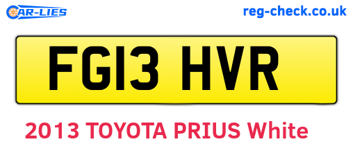 FG13HVR are the vehicle registration plates.