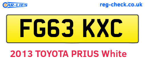 FG63KXC are the vehicle registration plates.