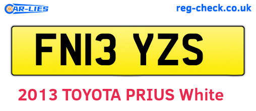 FN13YZS are the vehicle registration plates.