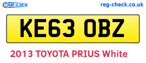 KE63OBZ are the vehicle registration plates.