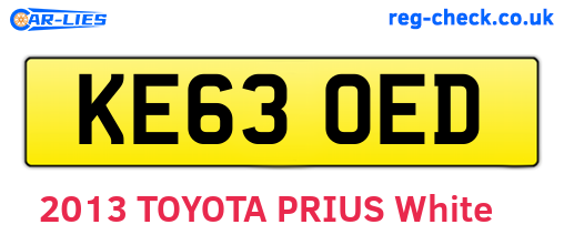KE63OED are the vehicle registration plates.
