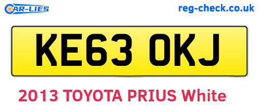 KE63OKJ are the vehicle registration plates.