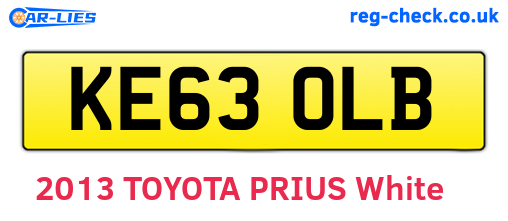 KE63OLB are the vehicle registration plates.