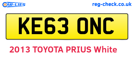 KE63ONC are the vehicle registration plates.