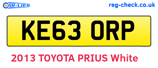 KE63ORP are the vehicle registration plates.