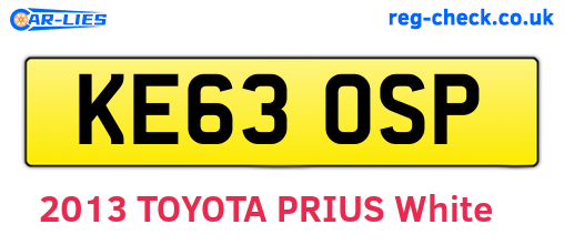 KE63OSP are the vehicle registration plates.