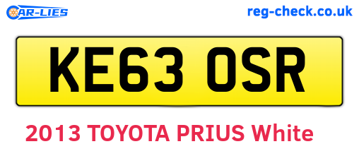 KE63OSR are the vehicle registration plates.