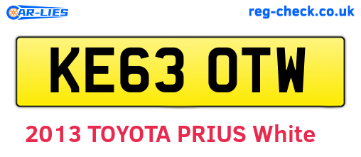 KE63OTW are the vehicle registration plates.