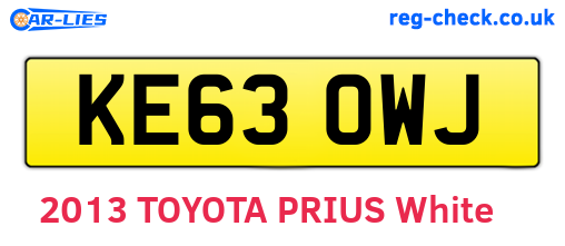 KE63OWJ are the vehicle registration plates.