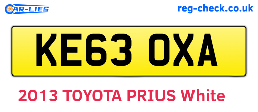 KE63OXA are the vehicle registration plates.