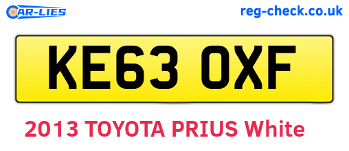 KE63OXF are the vehicle registration plates.