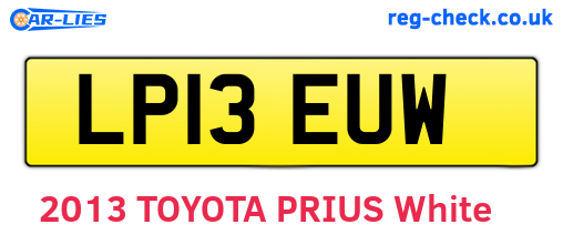 LP13EUW are the vehicle registration plates.