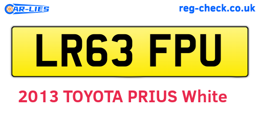 LR63FPU are the vehicle registration plates.