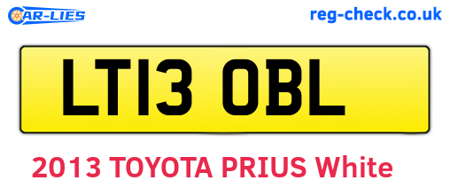 LT13OBL are the vehicle registration plates.