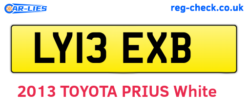LY13EXB are the vehicle registration plates.