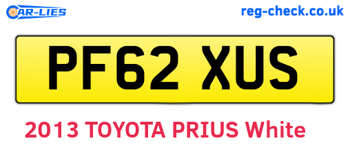 PF62XUS are the vehicle registration plates.
