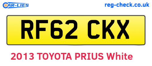 RF62CKX are the vehicle registration plates.