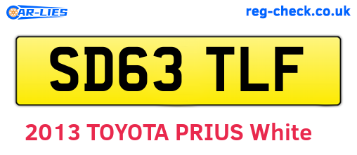 SD63TLF are the vehicle registration plates.