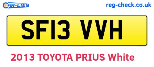 SF13VVH are the vehicle registration plates.