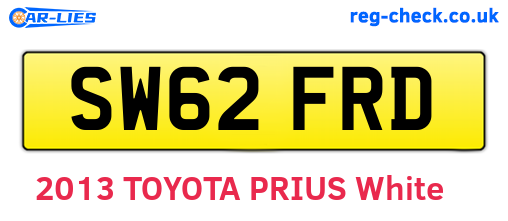 SW62FRD are the vehicle registration plates.