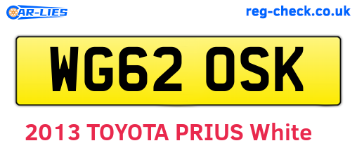 WG62OSK are the vehicle registration plates.