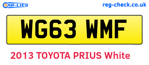 WG63WMF are the vehicle registration plates.