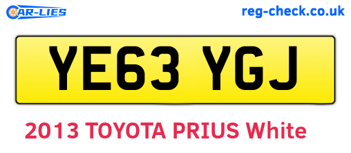 YE63YGJ are the vehicle registration plates.