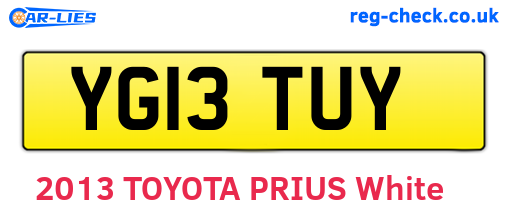 YG13TUY are the vehicle registration plates.