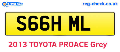 S66HML are the vehicle registration plates.