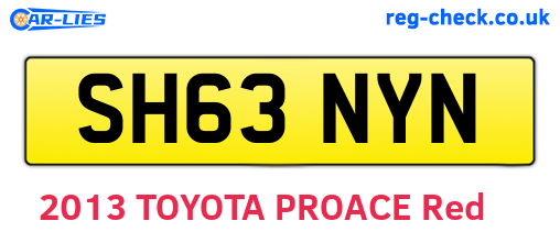 SH63NYN are the vehicle registration plates.