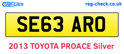 SE63ARO are the vehicle registration plates.