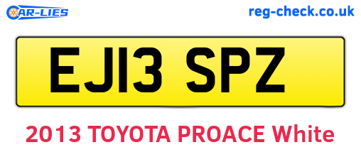 EJ13SPZ are the vehicle registration plates.