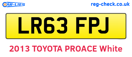 LR63FPJ are the vehicle registration plates.