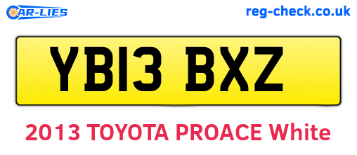 YB13BXZ are the vehicle registration plates.