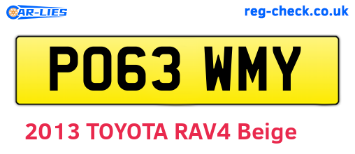 PO63WMY are the vehicle registration plates.