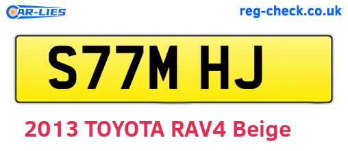S77MHJ are the vehicle registration plates.