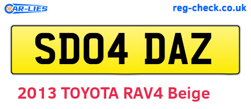 SD04DAZ are the vehicle registration plates.