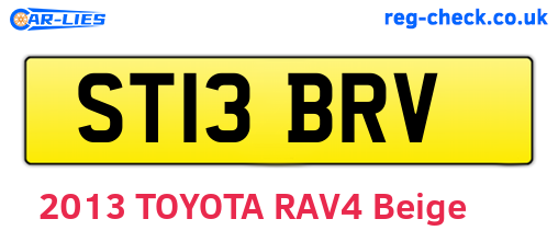ST13BRV are the vehicle registration plates.