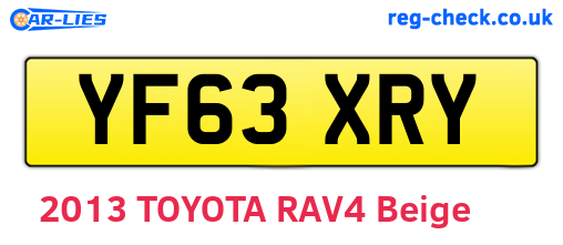 YF63XRY are the vehicle registration plates.